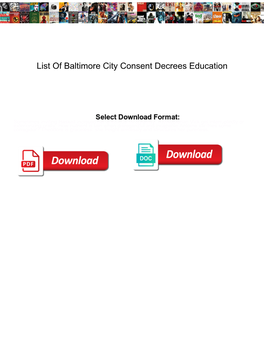 List of Baltimore City Consent Decrees Education