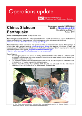 China: Sichuan Earthquake Mdrcn003