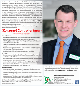 (Konzern-) Controller (M/W) in Voll- Oder Teilzeit