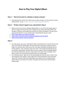 How to Play Your Digital Album