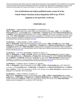 Libya) Regulation 2019 (Cap. 537CF) (Updated on 30 April 2021, 11:00 Am