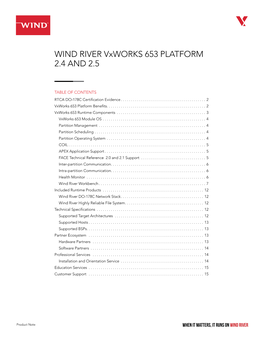 WIND RIVER Vxworks 653 PLATFORM 2.4 and 2.5