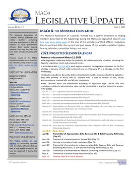 Maco LEGISLATIVE UPDATE VOLUME 26, NO