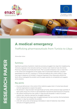 A Medical Emergency Trafficking Pharmaceuticals from Tunisia to Libya
