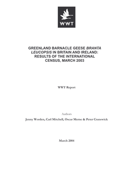 Greenland Barnacle 2003 Census Final