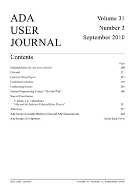 Volume 31 Number 3 September 2010