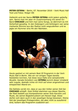 PETER CETERA – Berlin, 07