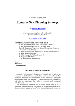 Rome: a New Planning Strategy