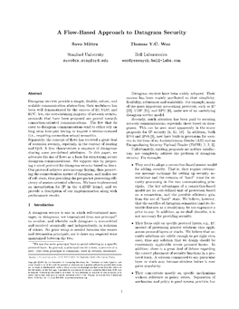 A Flow-Based Approach to Datagram Security