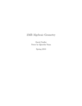 256B Algebraic Geometry