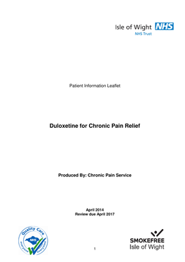 Duloxetine for Chronic Pain Relief