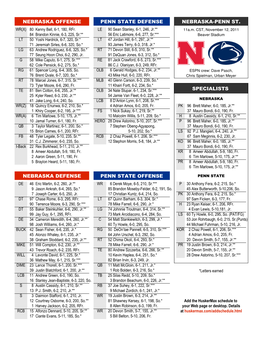 Nebraska Offense Penn State Defense Nebraska-Penn St