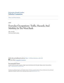 Traffic, Hazards, and Mobility in the West Bank