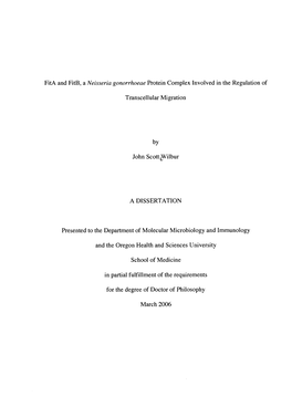 Fita and Fitb, a Neisseria Gonorrhoeae Protein Complex Involved in the Regulation Of