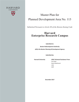 Master Plan for Planned Development Area No. 115