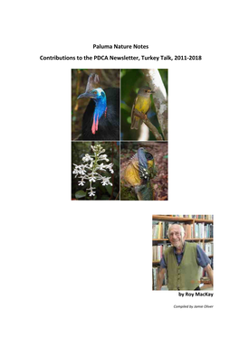 Paluma Nature Notes Contributions to the PDCA Newsletter, Turkey Talk, 2011-2018
