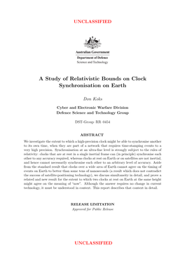 A Study of Relativistic Bounds on Clock Synchronisation on Earth