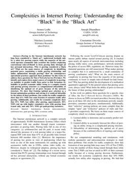 Complexities in Internet Peering: Understanding the “Black” in the “Black Art”