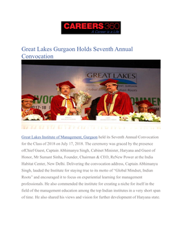 Great Lakes Gurgaon Holds Seventh Annual Convocation