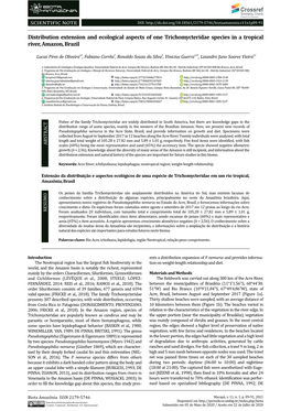 Distribution Extension and Ecological Aspects of One Trichomycteridae Species in a Tropical River, Amazon, Brazil