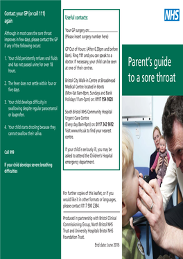 Parent's Guide to a Sore Throat