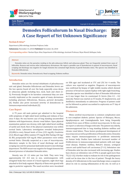 Demodex Folliculorum in Nasal Discharge: a Case Report of Yet Unknown Significance