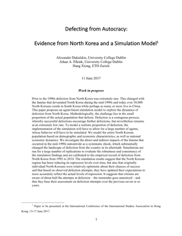 Defecting from Autocracy: Evidence from North Korea and a Simulation