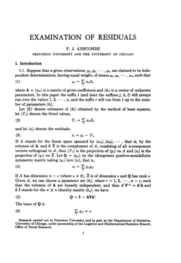 Examination of Residuals