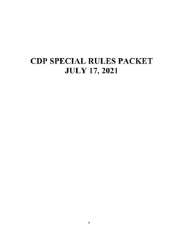 CDP Rules Committee Special Meeting Agenda and Packet