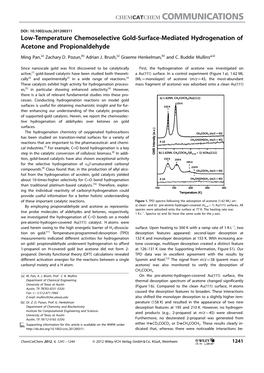 Lowtemperature Chemoselective Goldsurfacemediated