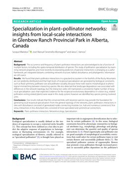Specialization in Plant–Pollinator Networks