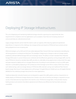 Deploying IP Storage Infrastructures