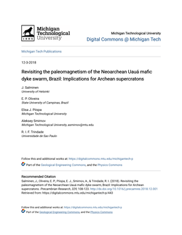 Mafic Dyke Swarm, Brazil: Implications for Archean Supercratons