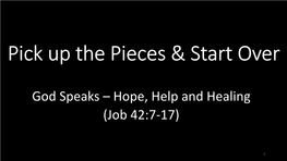 God Speaks – Hope, Help and Healing (Job 42:7-17)