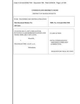 TELEXFREE SECURITIES LITIGATION This Document Relates To