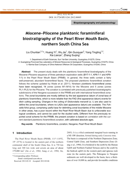 Miocene–Pliocene Planktonic Foraminiferal Biostratigraphy of The