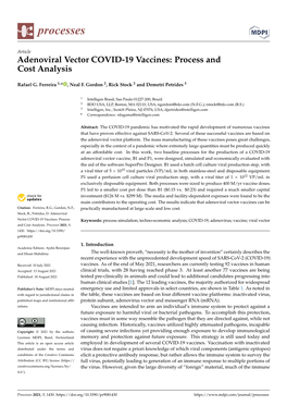 Adenoviral Vector COVID-19 Vaccines: Process and Cost Analysis