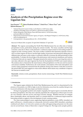 Analysis of the Precipitation Regime Over the Ligurian Sea