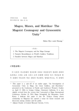 Magos, Muses, and Matrikas: the Magoist Cosmogony and Gynocentric Unity1