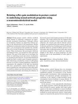 Relating Reflex Gain Modulation in Posture Control to Underlying Neural Network Properties Using a Neuromusculoskeletal Model