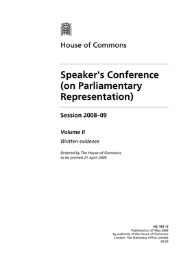 On Parliamentary Representation)