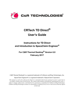 Crtech TD Direct User's Guide