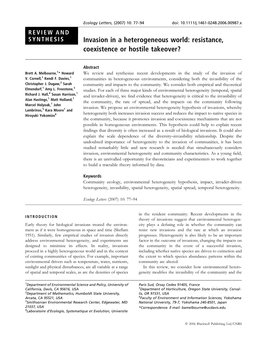 Invasion in a Heterogeneous World: Resistance, Coexistence Or Hostile Takeover?