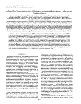 A Tale of Two Viruses: Coinfections of Monkeypox and Varicella Zoster Virus in the Democratic Republic of Congo