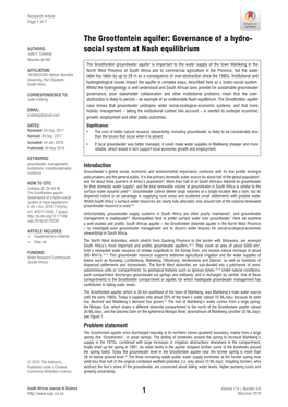 The Grootfontein Aquifer: Governance of a Hydro- AUTHORS: Social System at Nash Equilibrium Jude E