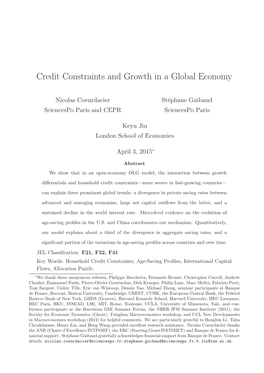 Credit Constraints and Growth in a Global Economy