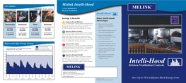 Melink Intelli-Hood Snapshot of 4 Melink Customers a New Standard in Kitchen Ventilation Intelli-Hood Kitchen Ventilation Controls