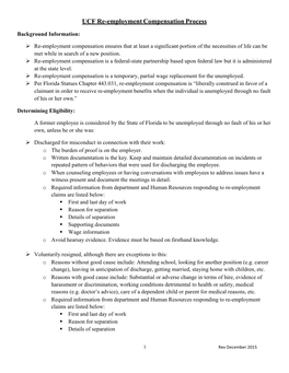 Re-Employment Compensation Process