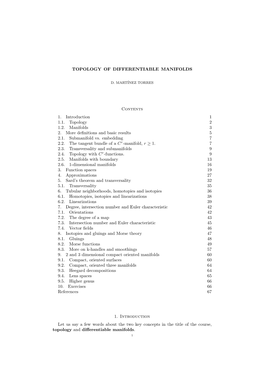 Topology of Differentiable Manifolds