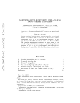 Cohomological Dimension, Self-Linking, and Systolic Geometry